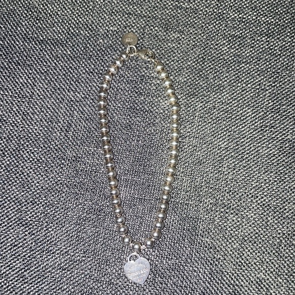 Tiffany Blue Heart Tag Silver Bead Bracelet - Picture 7 of 12